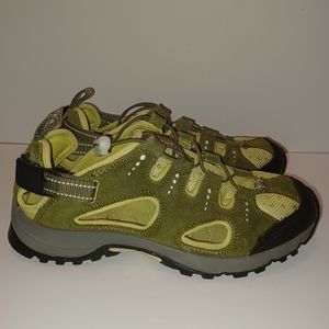 Lands End 191511 Women Hiking Trail Shoes Green Size 7 Suede